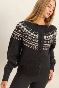 Hyfve Kinley Button Up Fair Isle Sweater
