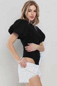 Black Puff Sleeve bodysuit
