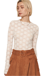 Floral Mesh Long Sleeve Top