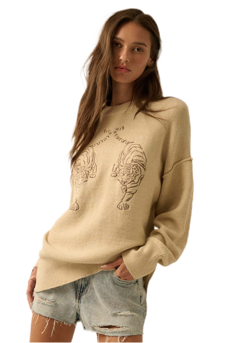 Exposed Seam Tiger Sweater