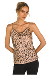 Skies are Blue Leopard Satin Tank