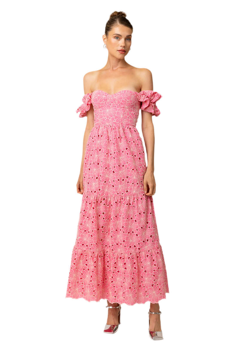 Line and Dot Tasia Off Shoulder Dress