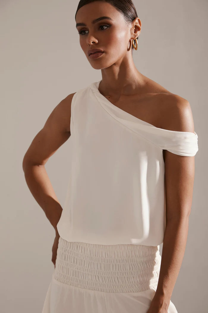 Krisa One Shoulder Twist Top