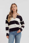 Moon River Stripe Contrast Sweater