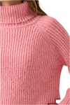 Bandana Hem Pink Turtleneck Sweater