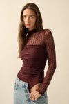 Promesa Stripe Lace bodysuit Plum