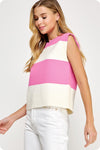 Strut and Bolt Stripe Knitted Sleeve Top