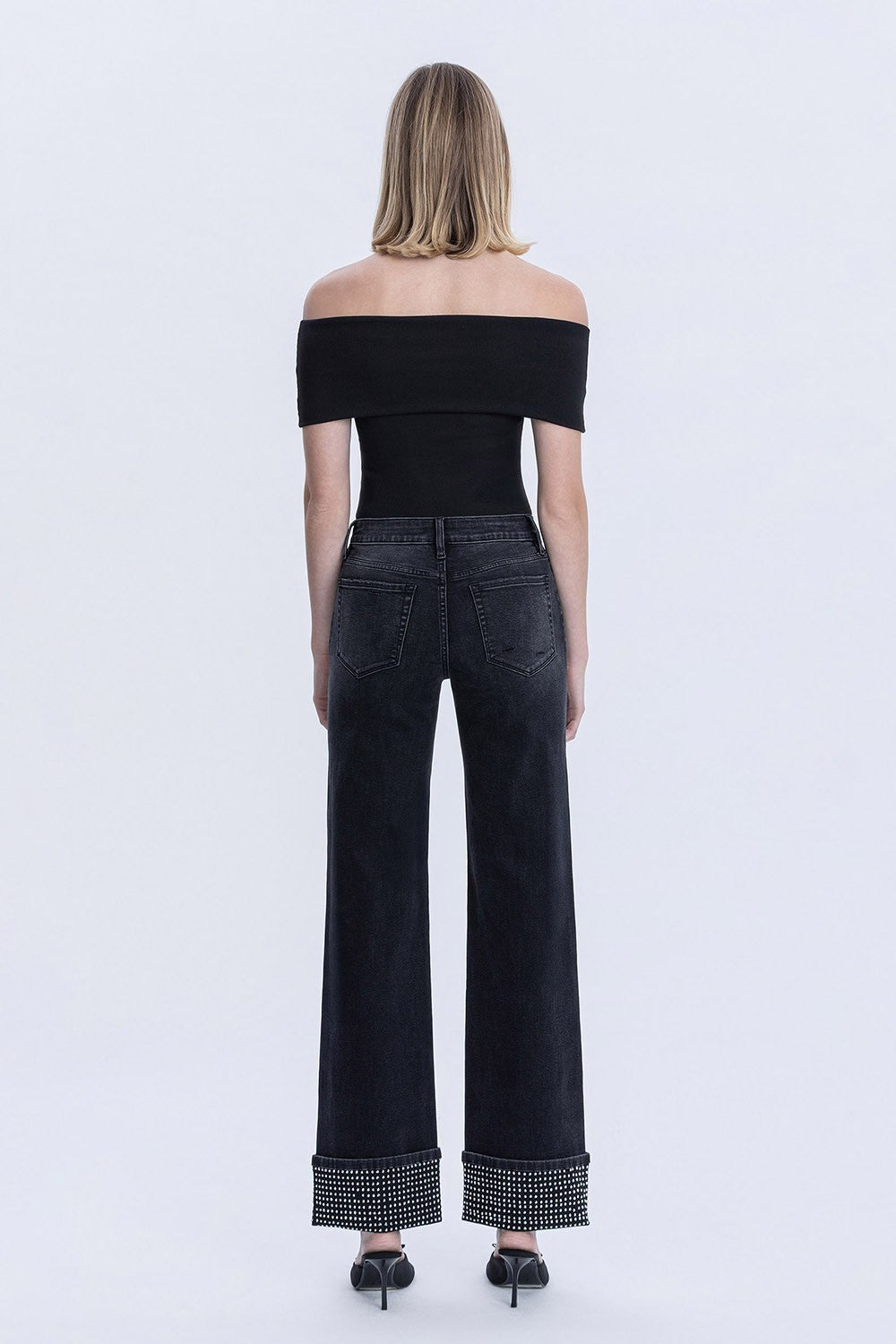 Flying Monkey Rhinestone Cuff Denim