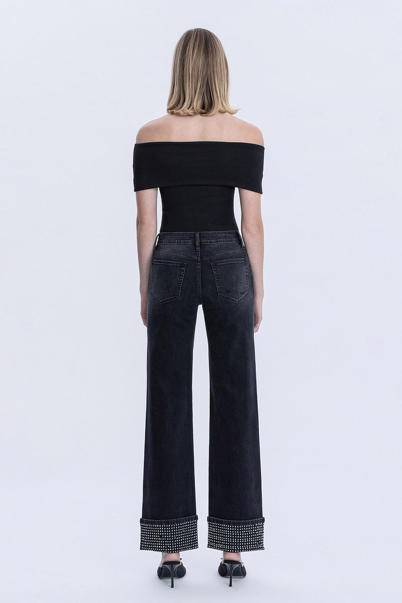 Flying Monkey Rhinestone Cuff Denim