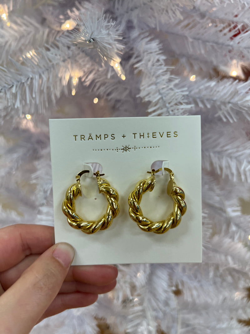 Tramps + Thieves Chunky Braided Hoops