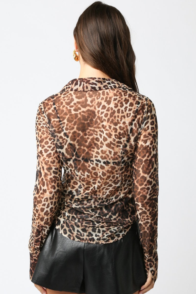 Rachael Leopard Mesh Top