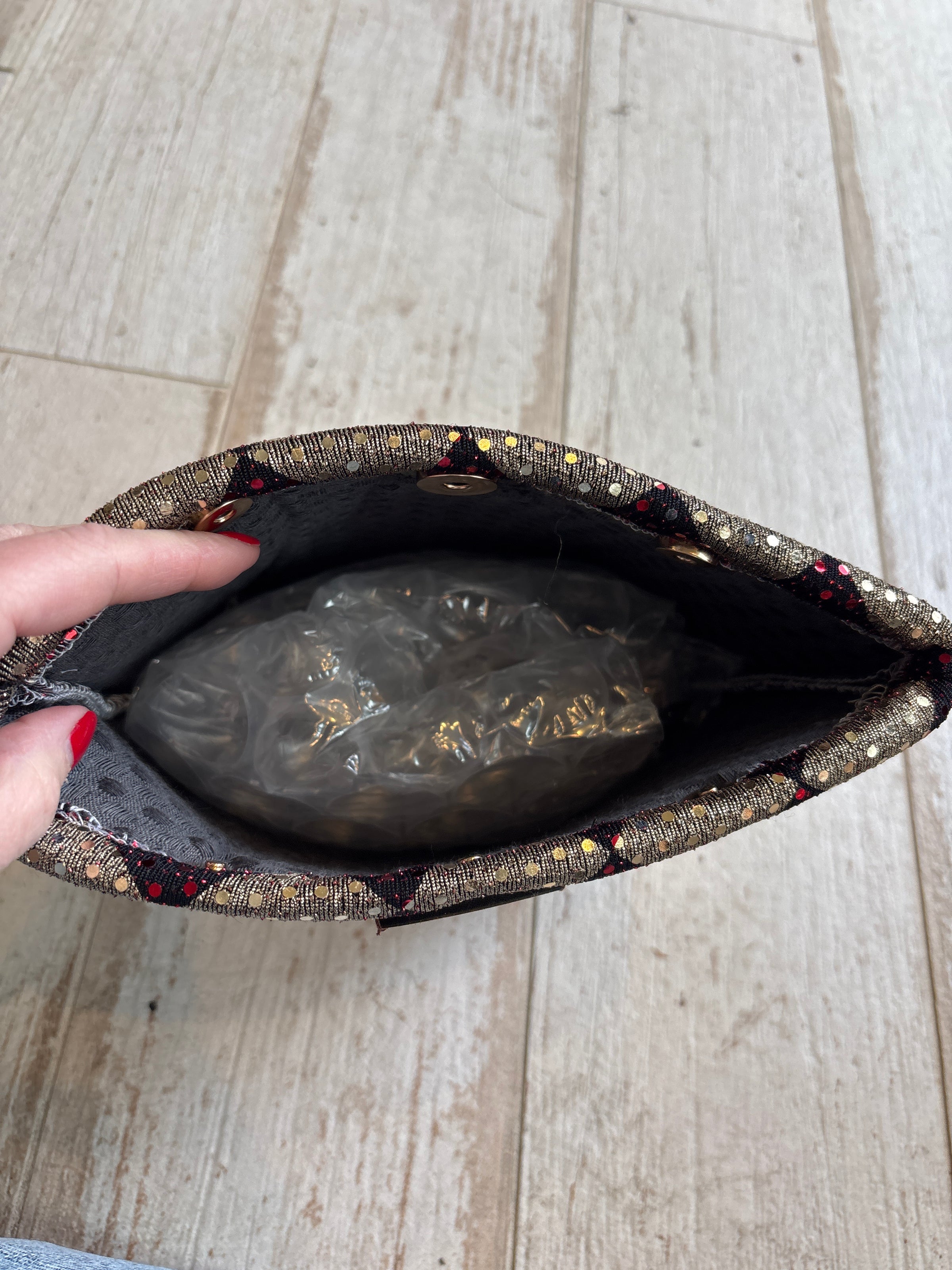 LooLoo Bags red and gold mini