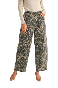 Miou Muse Leopard Barrel Jeans