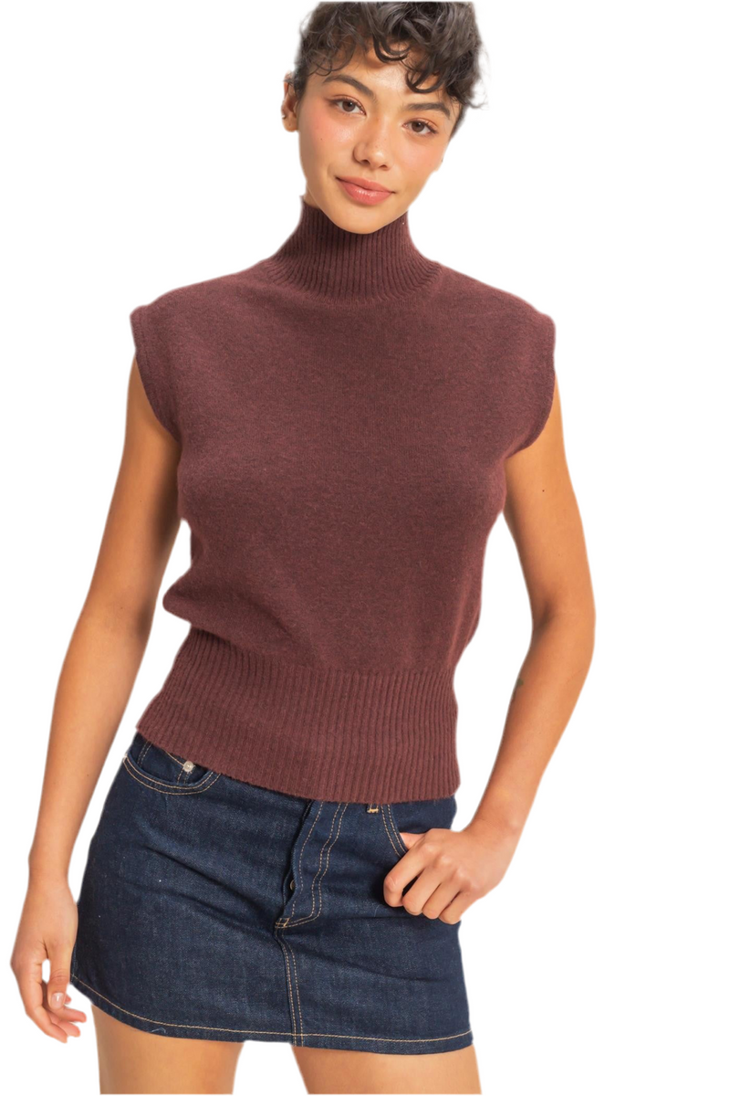 Olivia Sleeveless Turtleneck