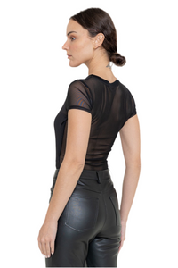 Sara Front Mesh Short Sleeve Bodysuit