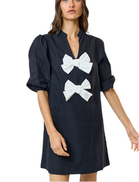 Lalavon puff sleeve bow dress