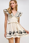 Strut and Bolt Embroidery Linen Dress