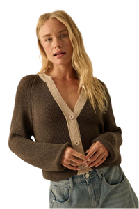 Promesa Ribbed Knit Contrast Cardigan