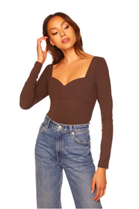 Susana Monaco Sweetheart Long Sleeve Top