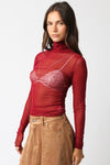 Ivy Mesh Turtleneck Top