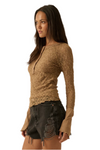 Promesa Taupe Lace Longsleeve