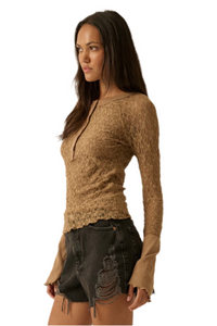 Promesa Taupe Lace Longsleeve