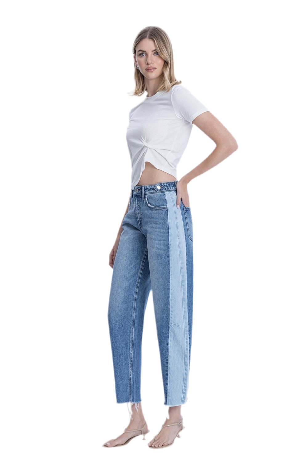 Flying Monkey Two Tone Barrel Jeans