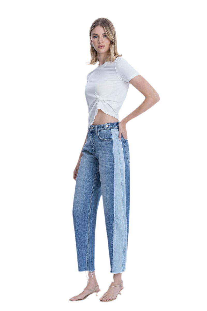 Flying Monkey Two Tone Barrel Jeans