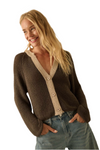 Promesa Ribbed Knit Contrast Cardigan