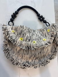 LooLoo Bags Black and White Fringe