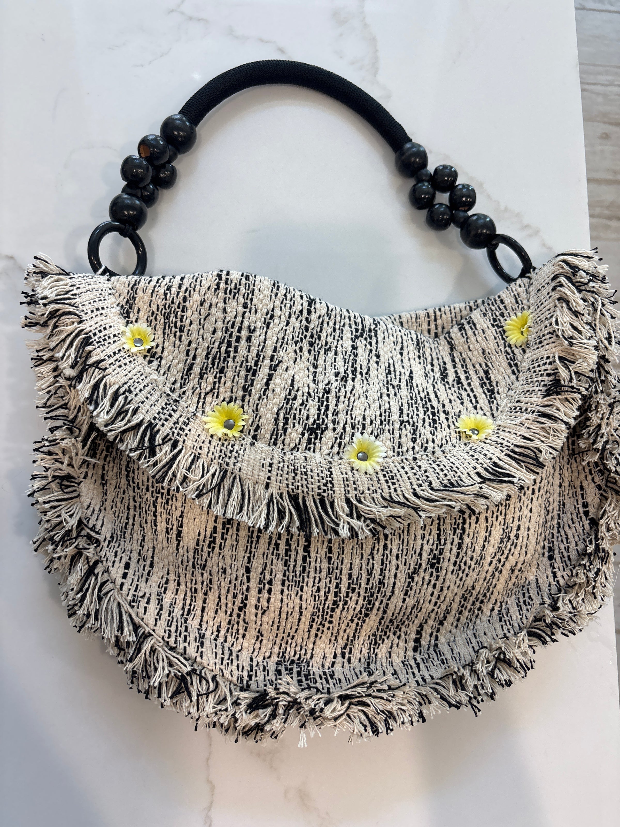 LooLoo Bags Black and White Fringe