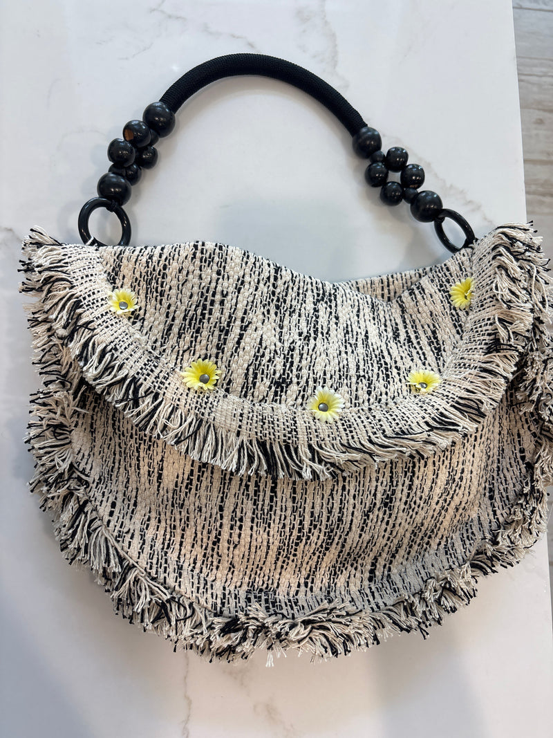 LooLoo Bags Black and White Fringe