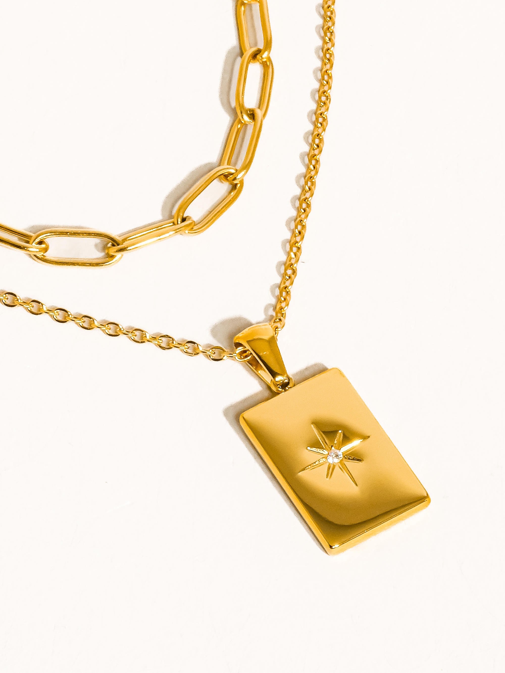 Flanerie 18K Gold Non-Tarnish Layered Astro Chain Necklace