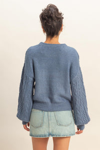 Isla Cable Knit Balloon Sleeve sweater