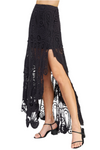 Strut and Bolt Asymmetric Scalloped Crochet Skirt