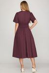 Maura Zipper Midi Dress