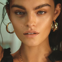 Flanerie 18K Gold Non-Tarnish Classic C Hoop Earring