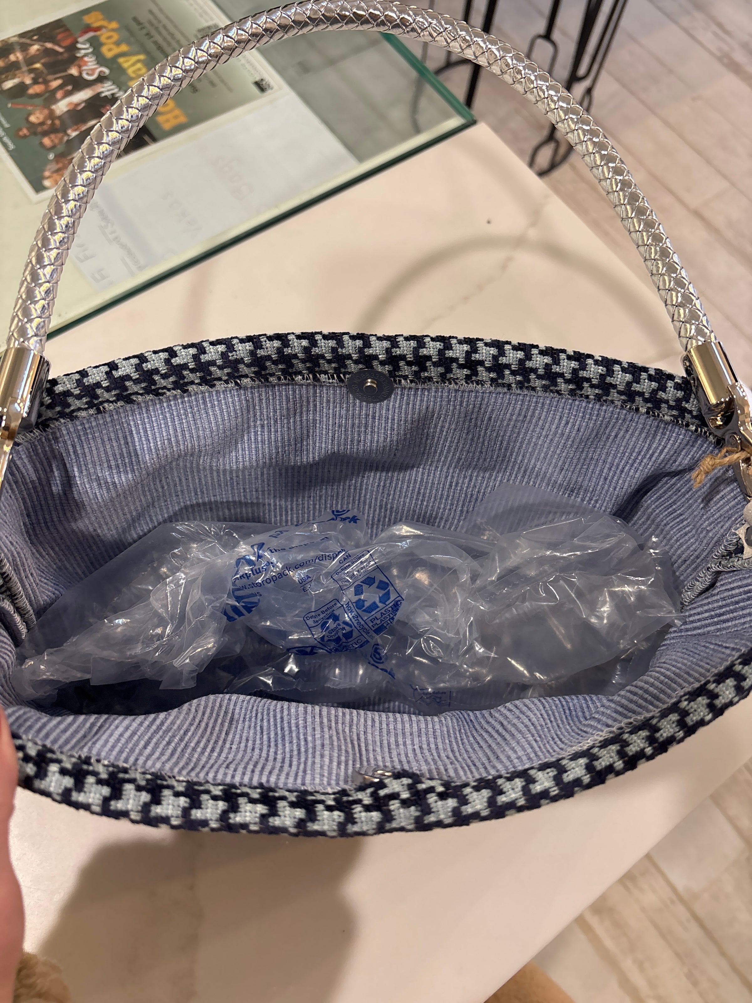 LooLoo Brand Blue check bag