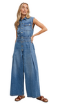 Denim Shirt Sleeveless Jumpsuit