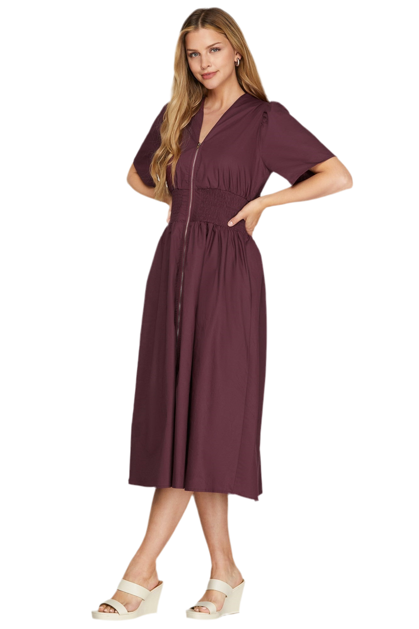 Maura Zipper Midi Dress
