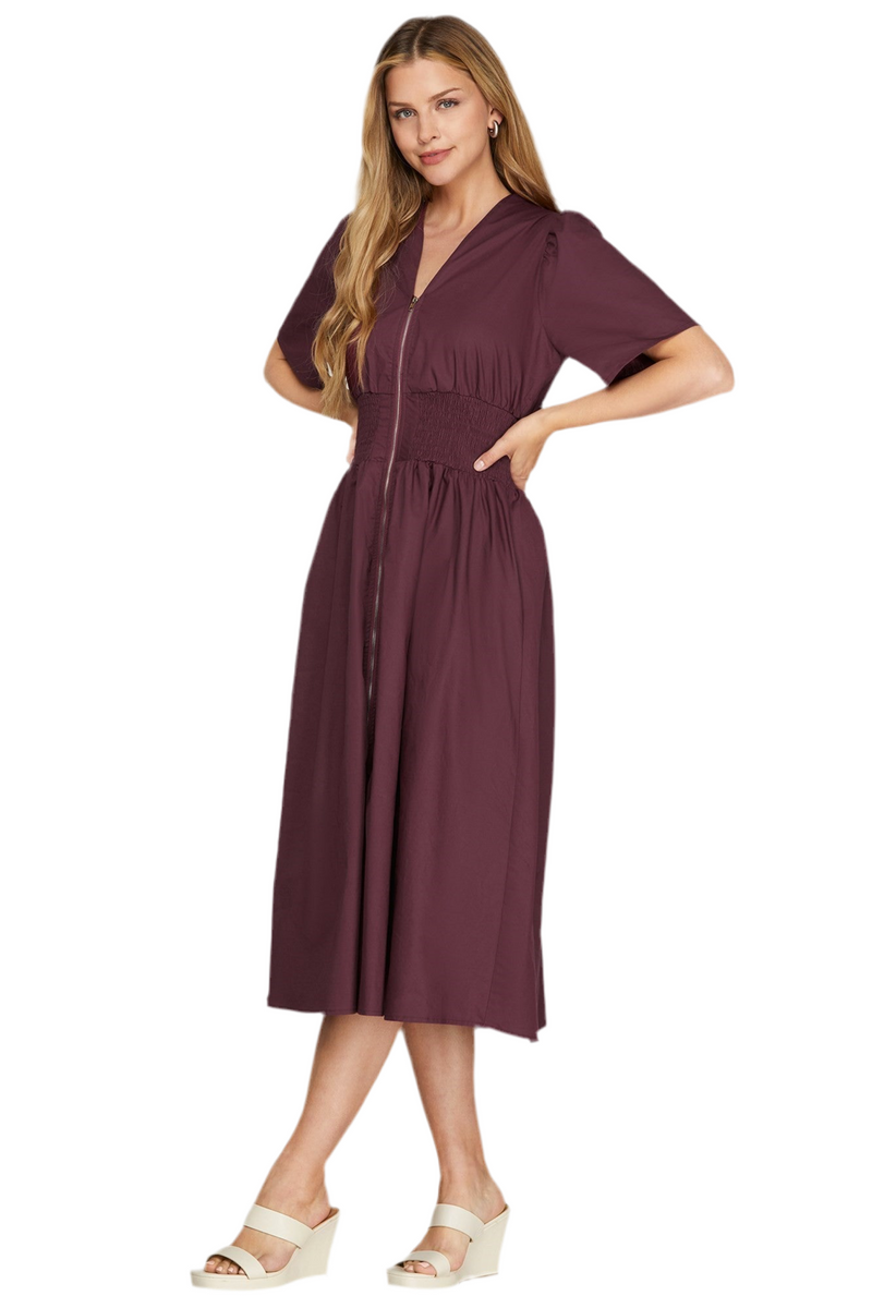 Maura Zipper Midi Dress