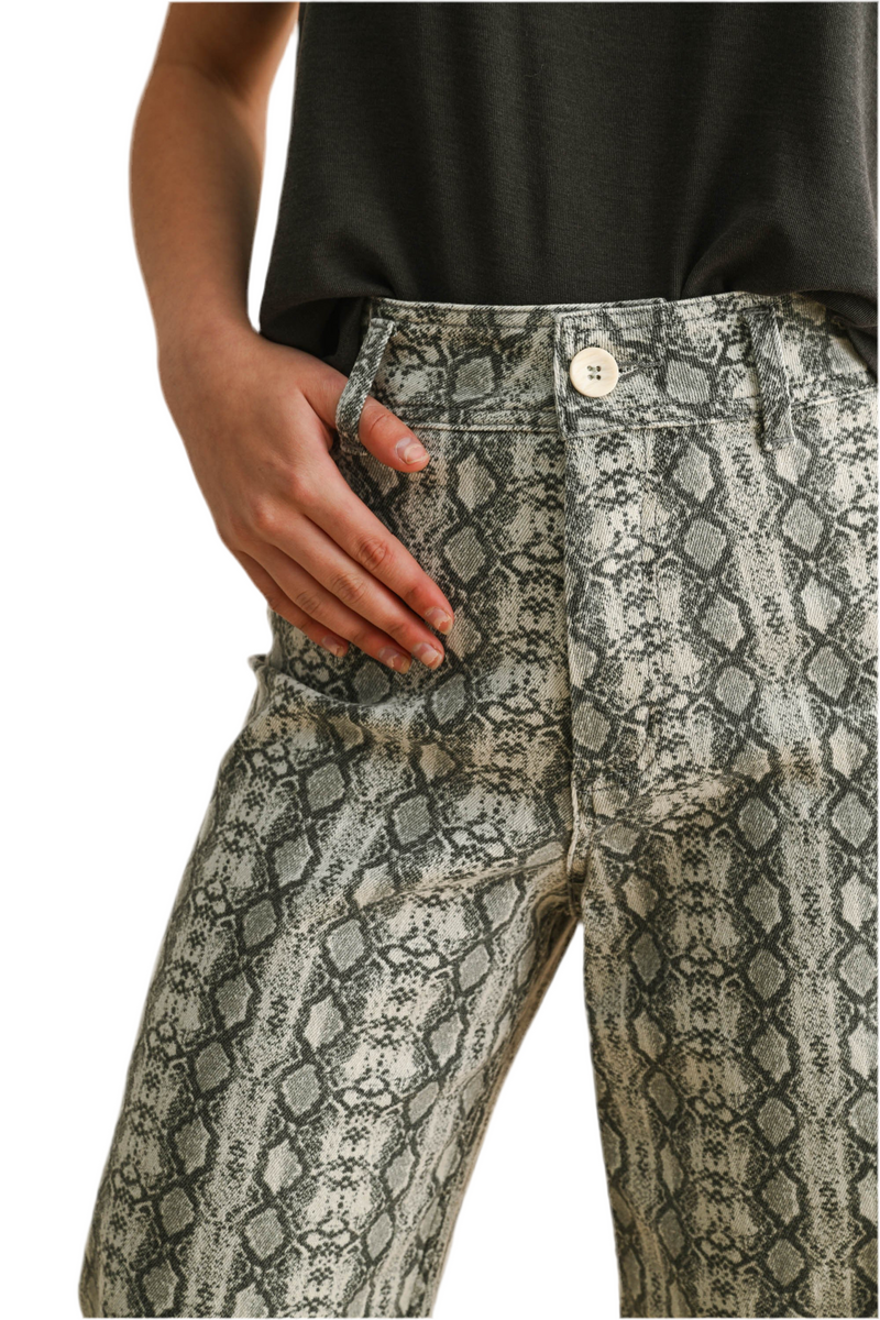 Snakeskin Denim Pant