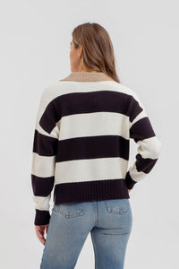 Moon River Stripe Contrast Sweater