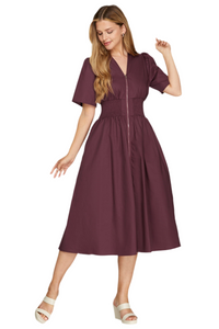 Maura Zipper Midi Dress