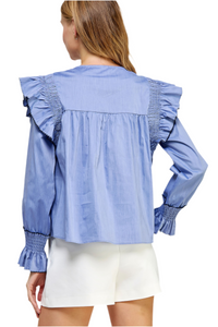 Strut and Bolt Contrast Edge Ruffle top