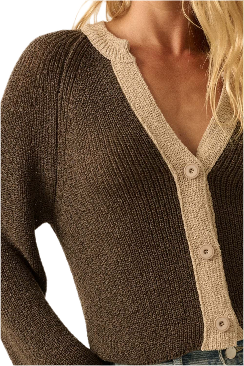 Promesa Ribbed Knit Contrast Cardigan