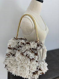 LooLoo Bags brown and white fringe large