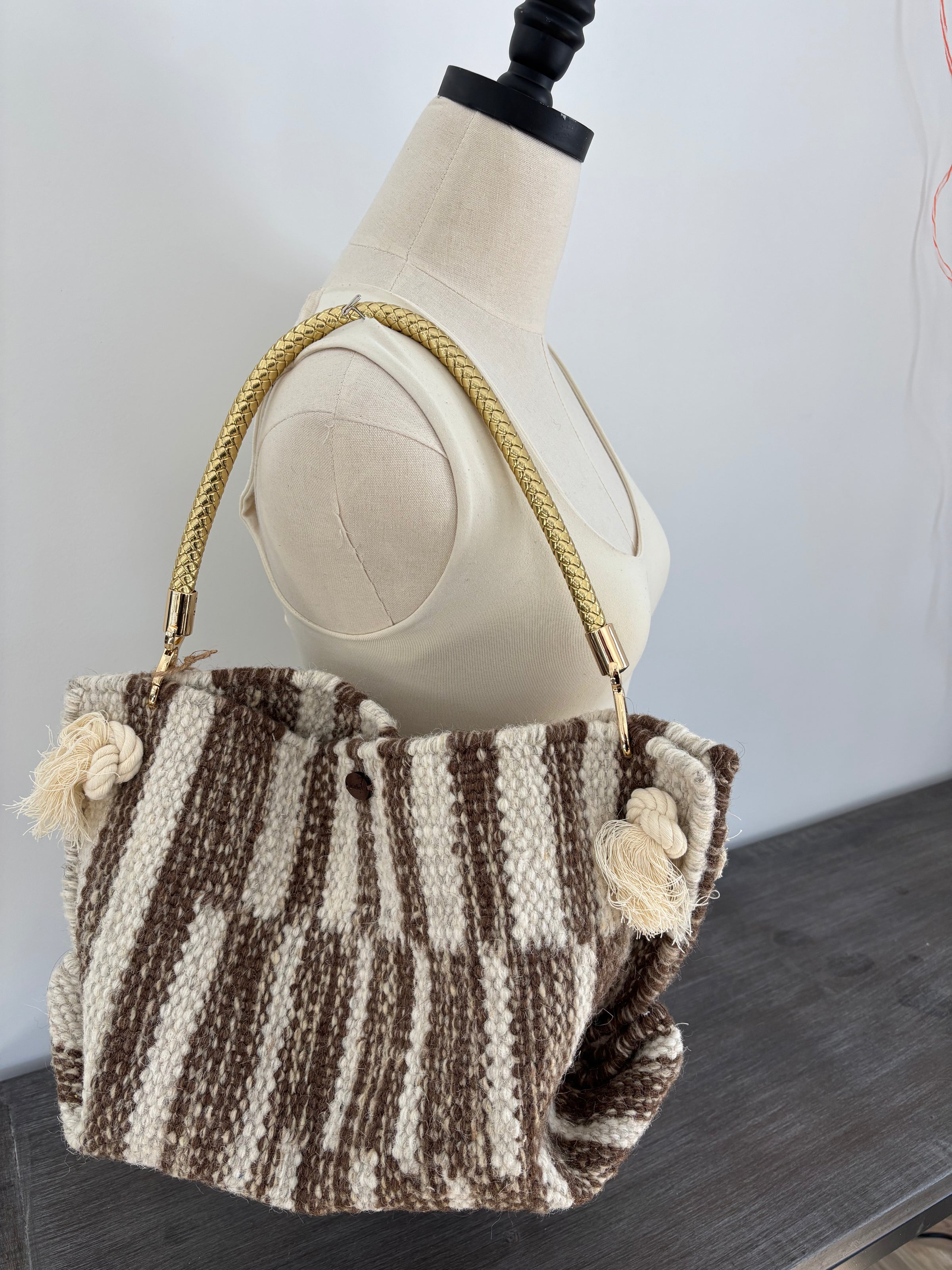 LooLoo Bags Brown Rope knot bag